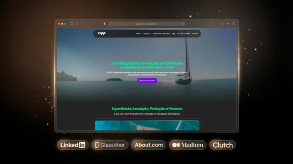 Exemplo de site institucional desenvolvido pela Shisa Lab