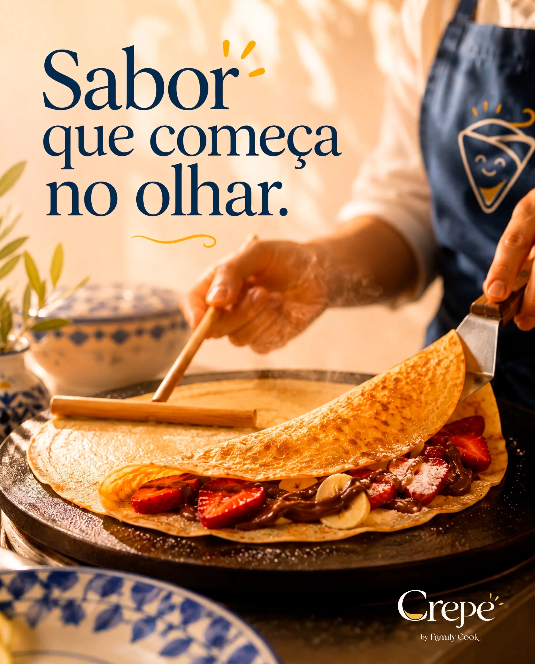 Post digital Crepe by Family Cook com preparo do produto.