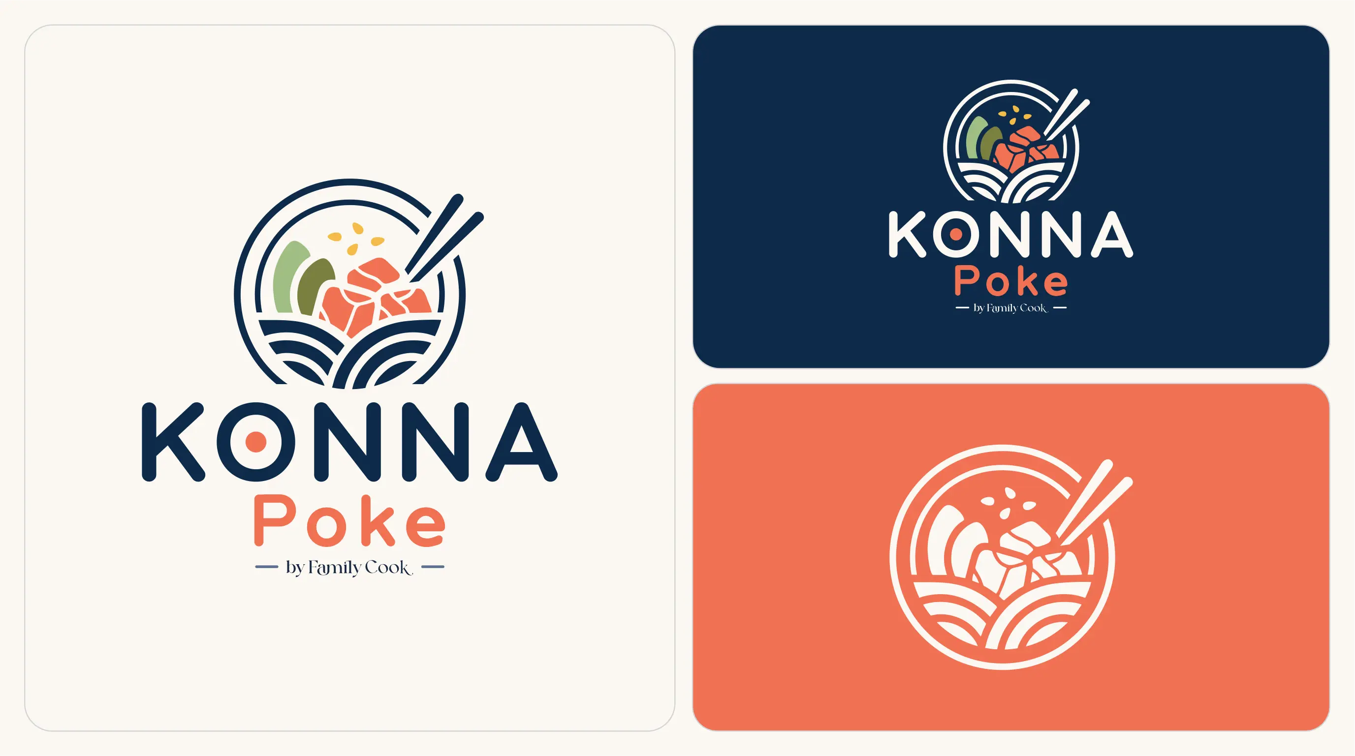 Sistema de logotipo e assinaturas da Konna Poke.