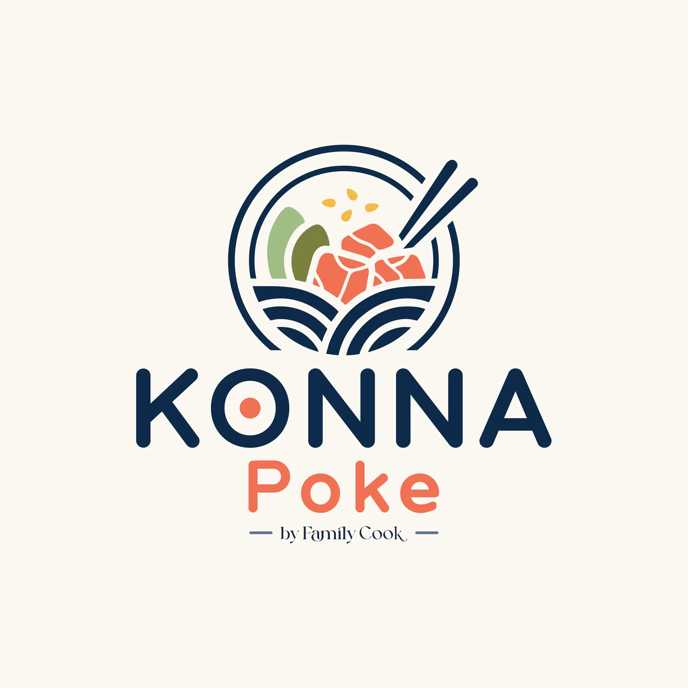 Logotipo principal Konna Poke em fundo claro.