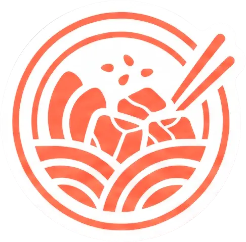 Sticker Símbolo salmão da identidade Konna Poke.